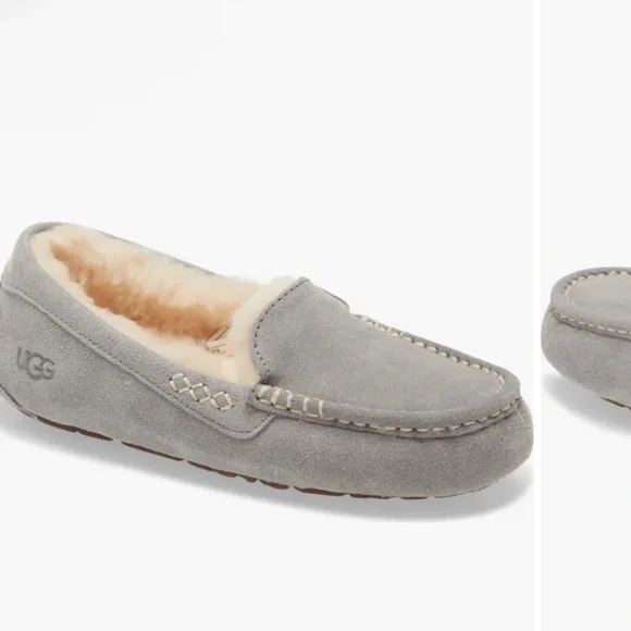 UGG Women’s Ansley Gray Slipper - rubber bottom. Size 11 -RUNS SMALL - Picture 12 of 14